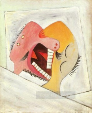 Le baiser Deux Tetes 1931 キュビスム Oil Paintings